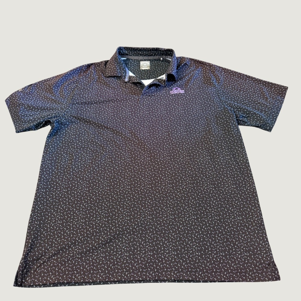 Callaway Opti-Dri Golf Polo Martini Glass Print Ahwatukee CC Mens Large‎ Navy L